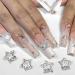 10pcs Crystal Alloy Star Nail Charms Rhinestones - 3D Stars Nail Art Gems in Silver - Women's Nail Accessories - Buy Online on GoSupps.com