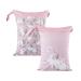 Treer diaper pocket for babies on the go 2 pieces of cloth diapers Nasbagen Waterproof Large Large With Double Ripes Wet dry diaper bag Wetbag kindergarten (pink rabbit 30x40cm) 30x40cm pink rabbit