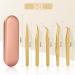 Paociuro High Precision Lash Tweezers Set - 5 Piece Stainless Steel Eyelash Tweezers for Classic & Volume Extensions - Buy Online on GoSupps.com