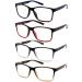 Reading Glasses for Men 4-Pack Stylish Computer Readers with Spring Hinges Anti Glare/Eye Strain Filter UV Ray Blue Light Blocking Two-Tone Reader Eyeglasses +2.0 Magnification Strength 4 Pack Mix Colors 2.0x