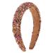 scicent Hair Bands for Women Wide Alice Bands Rhinestone Headbands Glitter Padded Hair Accessories Crystal Embellished Hairband Elastic Head Bands Adult Women Gold Colorful - 16620