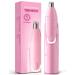Rechargeable Nose Hair Trimmer for Men 2023 Professional Painless Ear and Eyebrow & Facial Hair Trimmer for Men Women Powerful Motor and Dual-Edge Blades for Easy Cleansing IPX7 Waterproof Pink