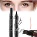Palashop 4 Tipped Precise Brow Pen Lumierez 4 Tipped Precise Brow Pen 4 Point Eyebrow Pencil 4 Tipped Precise Brow Pen Waterproof Smudge-Proof Creates Natural Looking (Black)