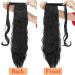 20 Inch Dark Black Wavy Wrap Around Synthetic Ponytail Extension - Corn Wave Yaki Curly Style - Buy Online on GoSupps.com