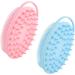 Silicone Body Scrubber Loofah 2 Pack - Exfoliating Bath Brush for Shower - Shampoo Brush - Soft Silicone Body Scrub for Men Women - Pink & Blue - Buy Online on GoSupps.com