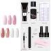 Layhou Nail Extension Gel Kit with Mini Nail Lamp UV Extension Gels Brush False Nail Tips Nail Extension Tips Clip Base Coat Top Coat for Nail Art Starter Kit Mothers Day Gifts - Buy Online on GoSupps.com