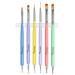 Maykawe 7-Piece Professional Gel Nail Brush Set | Double-End Brushes & Crystal Holder | Nail Art Accessories for Perfect Polish & Detail Design - Buy Online on GoSupps.com