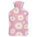 Daisy Hot Water Bottle With Cover Plush Bed Bottle Hand Warmer For Adults And Children 26.5X15.3cm