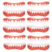Gimli false teeth veneers white dentures for the top and lower jaw fake teeth for women men protection teeth and restoring the smile unit size 6er set