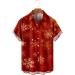 Men's Christmas Aloha Polo Shirt | Red Loose Fit Button Down Dress Shirt - XX-Large - Buy Online on GoSupps.com