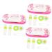 JECOMPRIS 3 sets Double -lodged glasses case Double -sided glass box storage box for glasses dual contact lens solution Travel accessories Filigree glasses case portable glasses case outside