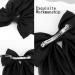 Black Hair Bow Black Bow Hair Clip for Women Solid Color Bow Hair Clips with Long Ribbon French Black Bow Hair Clip Soft Satin Silky Hair Bows Cute Gifts for Women Girls - Buy Online on GoSupps.com