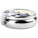 White Snowy Mountains Round Pill Box Organizer | 3-Compartment Portable Travel Pill Box for International Shipping - Buy Online on GoSupps.com