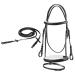 Start simple bridle horse with reins bridle for horses English combined riding stir 19mm belt wings bridle bridle leather for shetty pony thoroughbred warm blood and cold blood (X-Full black/white) X-Full black/white