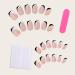 24pcs Short Square French Tip Stick on Nails Pink with Black White Edge - Removable Glue-on Acrylic Full Cover Fake Nails - Nail Art Accessories for Women/Girls - Buy Online on GoSupps.com