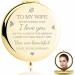 HZJ-AIGO Gifts for Wife Gifts For Her-I Love You Wife Gift Compact Mirror-Romantic Gifts for Her Birthday Wedding Anniversary Valentines Day or Christmas (Gold)