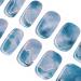 Danni & Toni Half hardened gel nail films (Marble Canyon) blue marble glossy uv gel nail film nail ticker nail design nail foil self-adhesive wraps 28 sticker marble canyon-de