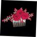 PLAFOPE Rose Hair Comb Hair Jewelry Comb Female Insert Comb Bridesmaid Hair Comb Rose Head Decor Hair Comb Clip Wedding Hair Comb Wedding Ceremony Decorations Hair Accessories Red Cloth - Buy Online on GoSupps.com