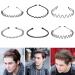 Metal hair band 8 pieces unisex black jumping wave hair band slip -resistant elastic headband hair bands hair tire hair accessories headband accessories for outdoor sports yoga