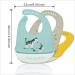 Baogaier Silicone Baby Bibs - 3 Pack Waterproof Easy Clean Feeding Bibs for Toddlers & Kids - Animal Designs in Blue/Grey/Yellow - Buy Online on GoSupps.com
