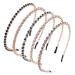 5 pieces fashionable hair ripening rhinestone elastic hair band non -slip tine -back headband elastic hair band crystal rhinestone head chain for dancing party everyday clothing work