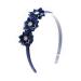 PrettyBoutique Triple Satin Flowers Girls Alice Headband Hair Band (Navy)