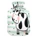 MOO COW hot water bottle with cover hot water bottle for hand feet warmer neck cramps shoulders pain relief cold pack best gift for children and women