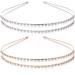 Molain 2 Pieces Double-layer Rhinestone Hair Hoop Headband Shiny Crystal Headbands Metal Hairband for Princess Wedding Bridal Headpieces(Gold+Silver) Style A - Buy Online on GoSupps.com