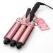 Alure Three Barrel Hair Waver/Crimper with LCD Temperature Display in Celsius - 1 Inch Ceramic Tourmaline Triple Barrels Dual Voltage Crimp Iron