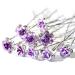 Frcolor 20pcs Wedding Bridal Rhinestone Hairpins | Beautiful Purple Crystal Flower Hair Accessories - Buy Online on GoSupps.com