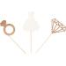 Unimall 24-Piece Glitter Bride Cupcake Toppers | Multicolored Wedding Dress Cake Decorations for Engagement & Bridal Shower - Buy Online on GoSupps.com