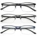 EYEURL 3 Pack Blue Light Blocking Reading Glasses for Men and Women - Rectangular Metal Half Frame Anti-Eyestrain Readers 1.25x - Buy Online on GoSupps.com