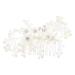 Ipetboom Flower Rhinestone Hair Comb Tiara Floral Hair Accessories Rhinestone Headpiece Bridal Side Flower Hair Comb Creative Hair Comb Women Hair Comb White Bride Plastic Hair up Wedding