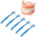 Denture Brush Double Sided Plaque Remover - Safe Daily Cleaning (Blue) - Buy Online on GoSupps.com