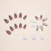 Justotry 24pc Glitter Coffin Nails - Milky French Press-On Nails with Rhinestones & Glue | Stylish Artificial Ballerina Nails for Women - Buy Online on GoSupps.com