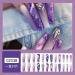24Pcs Purple Rhinestone Long Coffin Press on Nails - Full Cover Acrylic Matte Artificial Luxury Nails for Women and Girls - Buy Online on GoSupps.com