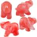 Nupuyai Elephant Figure - Red Cherry Quartz Gemstone Crystal Lucky Charm | Healing Stone & Feng Shui Decoration | Reiki Supplies - Buy Online on GoSupps.com