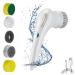 Handheld Electric Cleaning Brush with 5 Changing Heads Floor Scrubber USB Charging 360 Vibration Cleaning Stove Cleaning Brush for Cleaning Tile Floor Window
