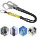 Buy Fall Protection Climbing Belt - Elastic Double Safety Line & Alloy Steel Carabiner for Tree Climbing & Mountaineering - Buy Online on GoSupps.com