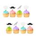 24pcs Chef Cupcake Toppers Cooking Themed Baby Shower Cupcake Decor Cooker Chef Hat Cupcake Toppers Silver Glitter Baking Cake Decorations for Chef Birthday Party Supplies