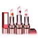 3Pcs Flower Crystal Jelly Magic Temperature-Change Color Lipstick Moisturizing Lipstick Long Lasting Nutritious Lip Balm B (H9302x3)
