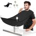 1DOT2 BART apron with beard stencil and shaving cloak gift for husband men waterproof barhaar caught cloth for beard hair shaving shave beard design beard forms black 109*79cm black