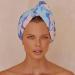 Louvelle Riva Luxury Hair Towel Wrap - Stylish Reusable Super Absorbent Turban for All Hair Types - Anti Frizz (Bluebird Days - Buy Online on GoSupps.com