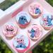 24 x Pre-Cut Stitch & Angel Edible Stand up Wafer/Rice Paper Cupcake Cake Dessert Toppers Birthday Children's Kids Party Lilo and Stich Decorations (Stitch & Angel 1)