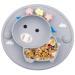 Baby Silicone Plate  Toddler Suction Plates Mini Plate Placemat for Kids and Infants Self Feeding  BPA Free  Microwave & Dishwasher Safe (Gray)