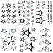 Yesallwas Cute Black Moon Sky Stars Temporary Tattoo for Women Body Kids 6 sheet Waterproof Art Fake Tattoo Stickers