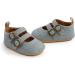 Baby Girls First Walking Shoes Mary Jane PU Leather Anti-Slip Princess Shoes - F Blue (0-6 Months) - Buy Online on GoSupps.com
