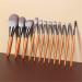 Natural Makeup Brushes Set - Goat Hair Eyeshadow & Face Powder Makeup Brush Kit - Premium Cosmetics in Orange - Buy Online on GoSupps.com