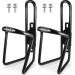 MARQUE Bike Water Bottle Holder - Classic Lightweight Aluminum Alloy Bicycle Bottle Cage for All Types of Bikes, Fits Most Road Cycling and Mountain Bike, Stainless Steel Bolts Included Black (2 Pack)