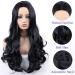 Zanawigs Long Corrugated Black Synthetic Wig - 24 Inch Curly Heat-Resistant Middle Part Wig for Women - Buy Online on GoSupps.com